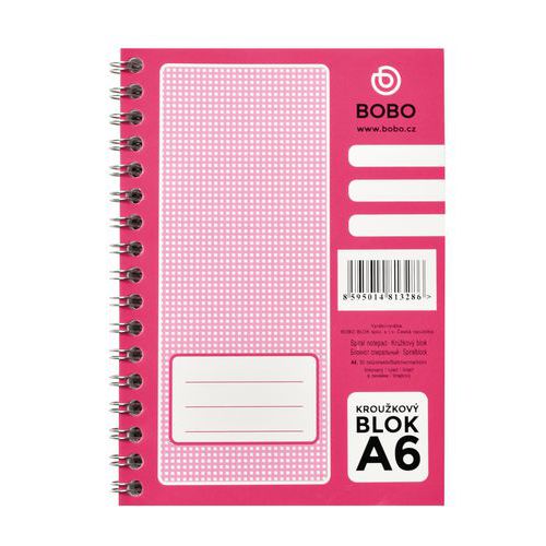 Blok A6 s kovovou boční spirálou, linkovaný, 5 ks