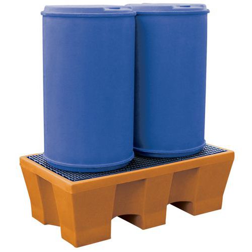 Plastová záchytná vana Manutan Expert s plastovým roštem, kapacita 240 l