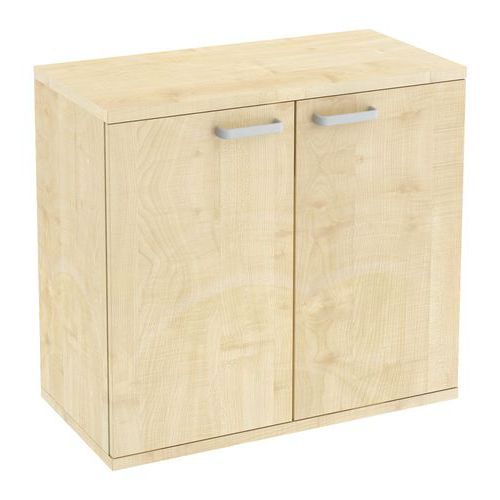 Nízká široká skříň Abonent, 75 x 80 x 40 cm, s dvířky, dezén javor