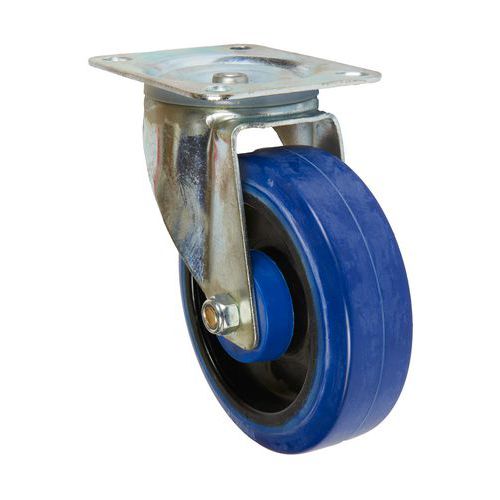 Gumové transportní kolo s přírubou, průměr 160 mm, otočné, valivé ložisko