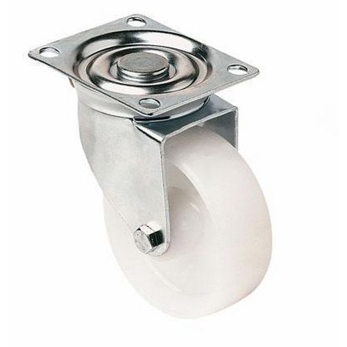 Polypropylenové transportní kolo s přírubou, průměr 50 mm, otočné, kluzné ložisko