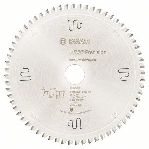 Bosch - Pilový kotouč do okružních pil Top Precision Best for Multi Material 216 x 30 x 2,3 mm, 64