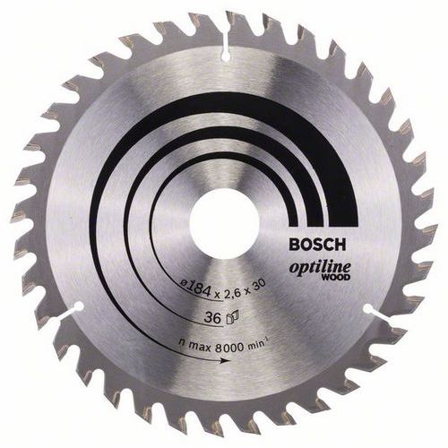 Bosch - Pilový kotouč Optiline Wood 184 x 30 x 2,6 mm, 36