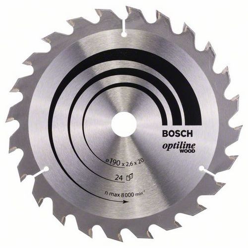 Bosch - Pilový kotouč Optiline Wood 190 x 20/16 x 2,6 mm, 24