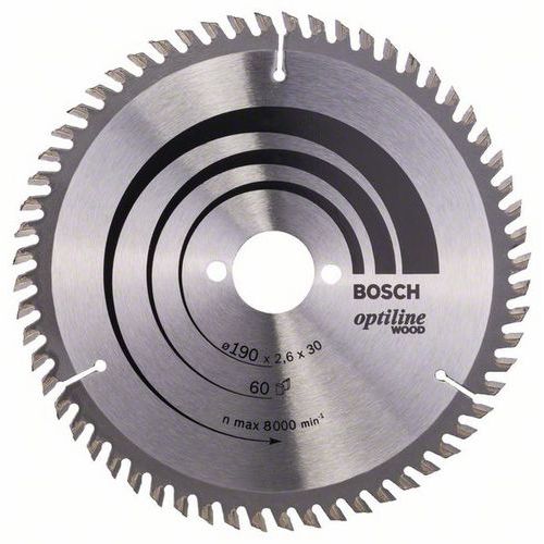 Bosch - Pilový kotouč Optiline Wood 190 x 30 x 2,6 mm, 60