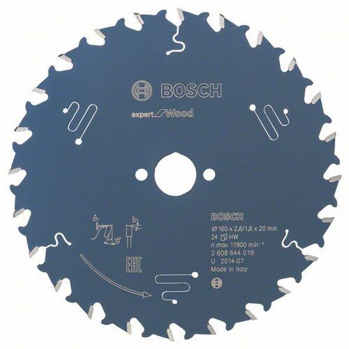 Bosch - Pilový kotouč Expert for Wood 160 x 20 x 2,6 mm, 24