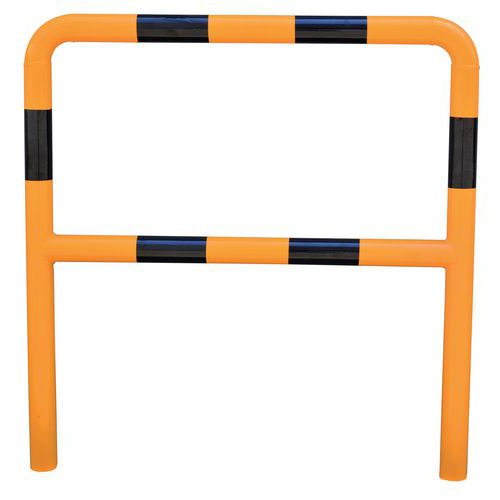 Kovová zábrana Manutan Expert, vysoká, délka 200 cm, žlutá/černá