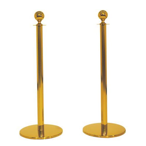 Zahrazovací sloupek s koulí Manutan Expert, 2 ks, zlatý