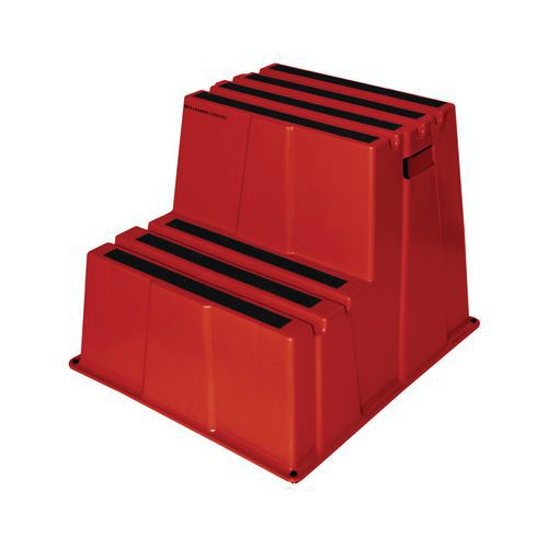 Plastová pracovní podesta Manutan Expert, červená, 2 stupně