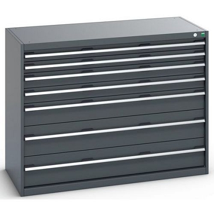 Dílenská zásuvková skříň Bott Cubio 200, 100 x 130 x 65 cm, 7 zásuvek, antracit-antracit