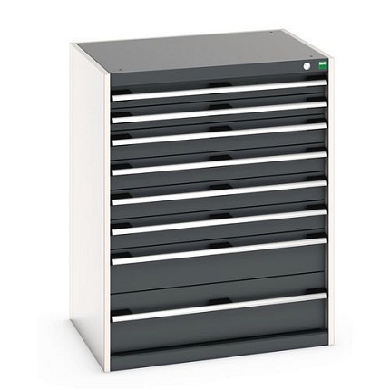 Dílenská zásuvková skříň Bott Cubio 200, 100 x 80 x 65 cm, 8 zásuvek, šedá-antracit