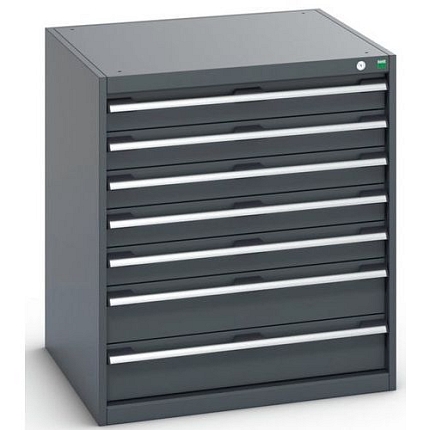 Dílenská zásuvková skříň Bott Cubio 200, 90 x 80 x 75 cm, 7 zásuvek, antracit-antracit
