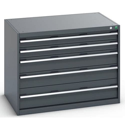 Dílenská zásuvková skříň Bott Cubio 200, 80 x 105 x 75 cm, 5 zásuvek, antracit-antracit