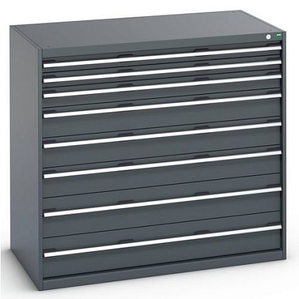 Dílenská zásuvková skříň Bott Cubio 200, 120 x 130 x 75 cm, 8 zásuvek, antracit-antracit