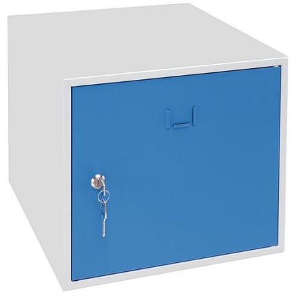 Svařované šatní boxy Manutan Expert Theon, bílý/modrý