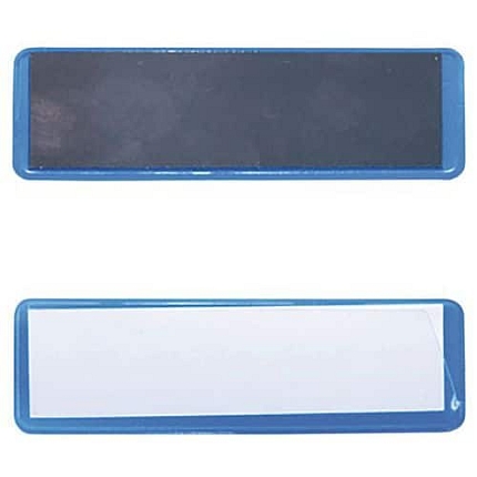 Informační štítky na regály Manutan Expert, magnetické, 100 x 30 mm, 100 ks, modré