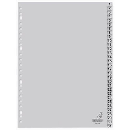 Číselné rozdružovače Kangaro, A4, 1 - 31, 10 ks