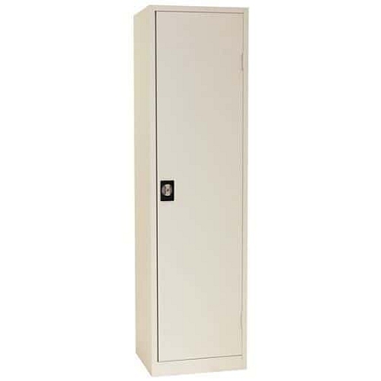 Kovová vysoká spisová skříň Manutan Expert 2000, 195 x 53 x 45 cm, bílá/bílá