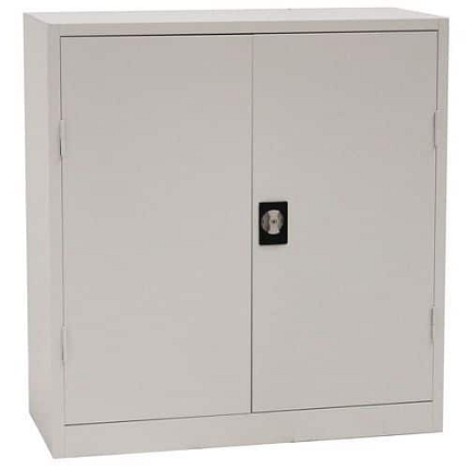 Kovová nízká spisová skříň Manutan Expert 2000, 106 x 100 x 45 cm, bílá/bílá