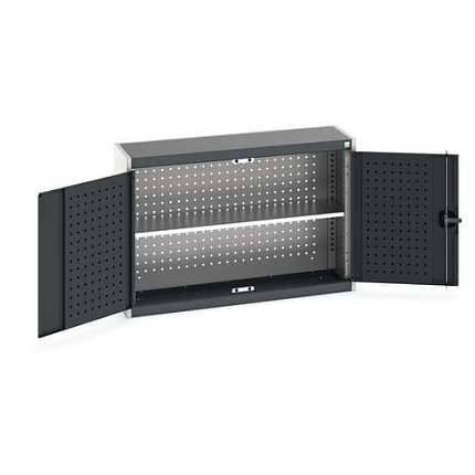Závěsná skříňka Bott Cubio s perfopanely, 1 police, 70 x 105 x 32,5 cm, šedá-antracit