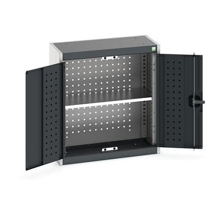 Závěsné skříňky Bott Cubio s perfopanely, 1 police, 70 x 65 x 32,5 cm, šedá-antracit