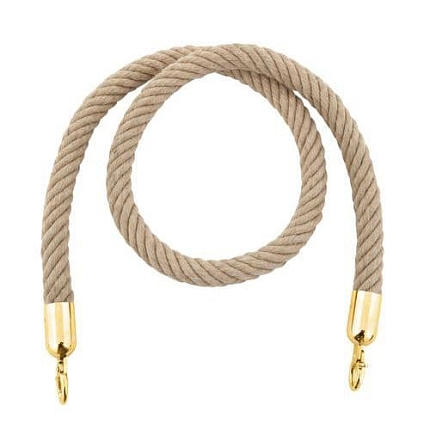 Konopná šňůra průměr 3 cm přírodní/mosazná žluť 1,5 m