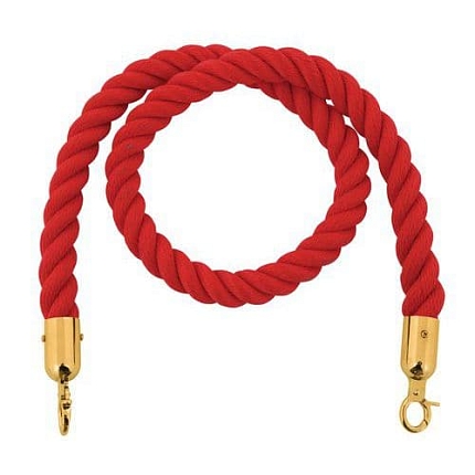 Konopná šňůra průměr 3 cm červená/mosazná žluť 1,5 m