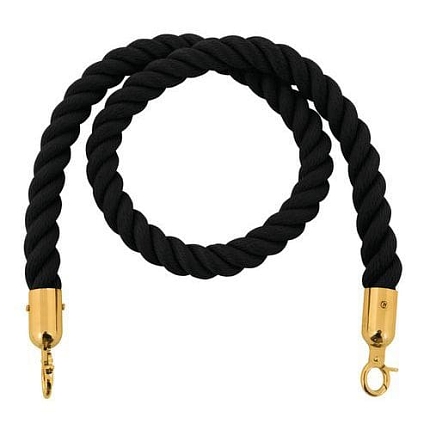 Konopná šňůra průměr 3 cm černá/mosazná žluť 1,5 m