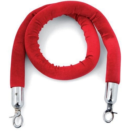 Sametová šňůra průměr 4 cm červená/chromovaná 1,5 m