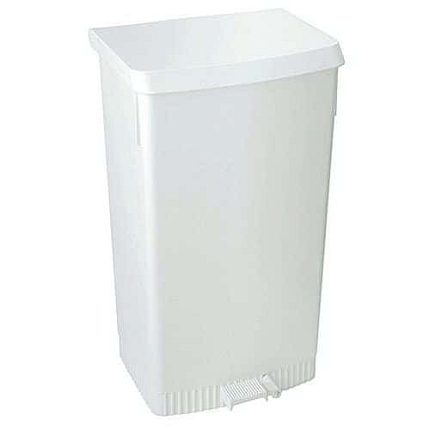 Odpadkový koš s nožním pedálem a držákem na pytle 60 l bílý
