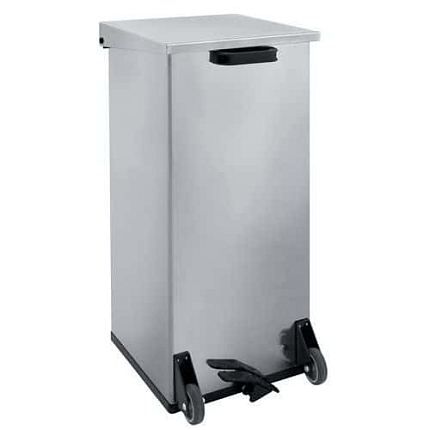 Mobilní odpadkový koš Carro-Kick 110 l z nerezové oceli