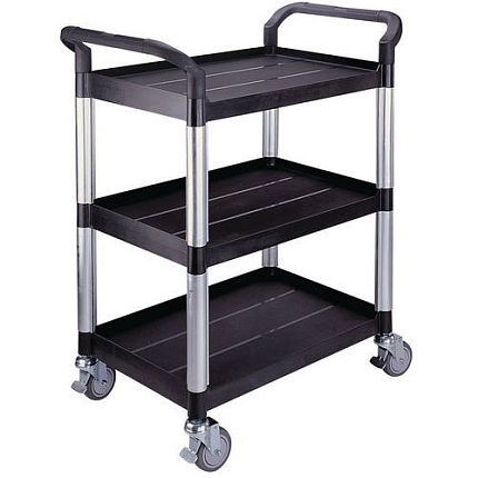 Polypropylénový policový vozík se dvěma madly, 3 police, nosnost 250kg