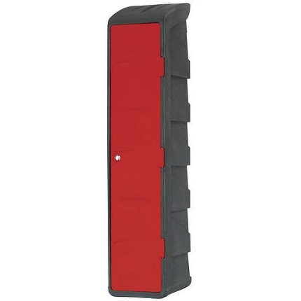 Plastová šatní skříň EMP, s mezistěnou, 1 oddíl, červená