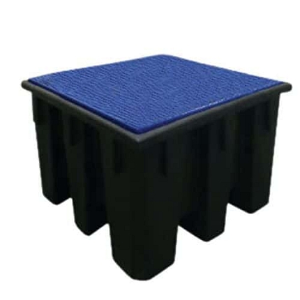 Plastová záchytná vana pod IBC kontejner EMP, 1 100 l, plastový rošt