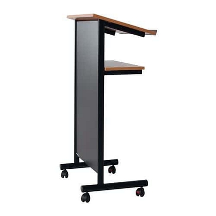 Mobilní řečnický pult Smit Visual, černý/dřevo