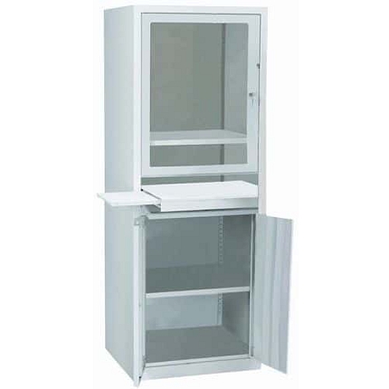 Dílenská skříň pro PC Sofame, 170 x 66 x 55 cm, šedá