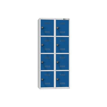 Boxová dobíjecí skříň s mincovním zámkem, 800 x 500 x 1850 mm, zásuvka F, montáž, EUR, šedá-šedá