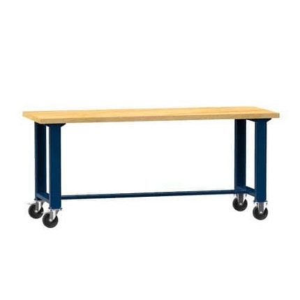 Mobilní dílenský stůl, 88 x 150 x 70 cm, buk/tmavě modrá