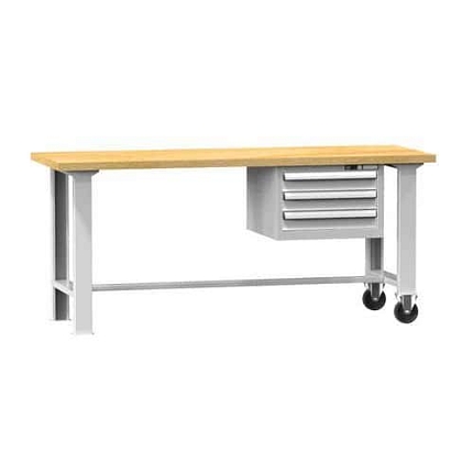 Mobilní dílenský stůl MPS6-720M, 2000 x 700 x 880 mm, MULTIPLEX, šedá-šedá