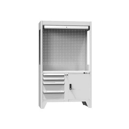 Kontrolní pracoviště, 1200 x 800 x 2030 mm, šedá-šedá