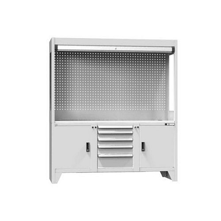 Kontrolní pracoviště, 1800 x 800 x 2030 mm, šedá-šedá