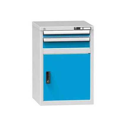 Zásuvková skříň ZA2, 578 x 600 x 840 mm, šedá-modrá