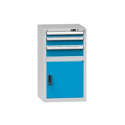 Zásuvková skříň ZA2, 578 x 600 x 990 mm, šedá-modrá