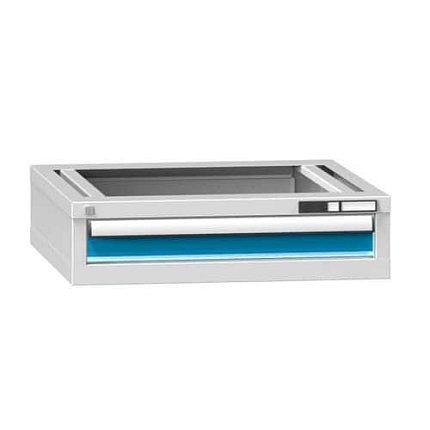 Zásuvková skříň ZB, výška 190 mm, šedá-modrá