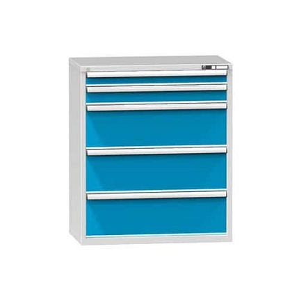 Zásuvková skříň ZC3, 1037 x 600 x 1215 mm, šedá-modrá