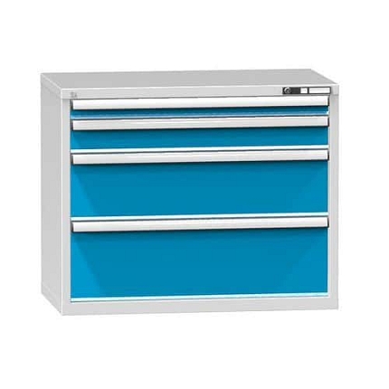 Zásuvková skříň ZC4, 1037 x 600 x 840 mm, šedá-modrá
