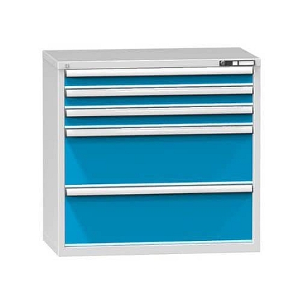 Zásuvková skříň ZC3, 1037 x 600 x 990 mm, šedá-modrá