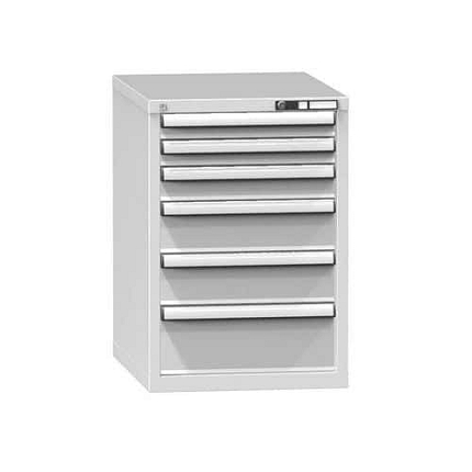 Zásuvková skříň ZE6, 578 x 753 x 840 mm, šedá-šedá