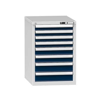 Zásuvková skříň ZE8, 578 x 753 x 840 mm, šedá-tmavě modrá