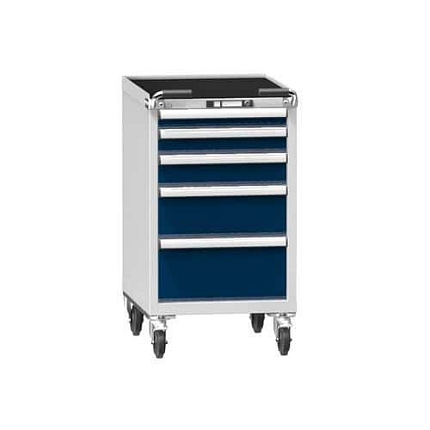 Dílenský vozík ZEM84-1, 27x36D, 578 x 753 x 1060 mm, šedá-tmavě modrá